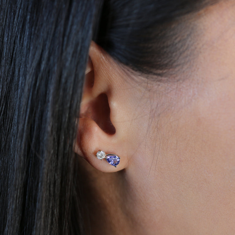 CELESTE SOLO TANZANITE STUDS