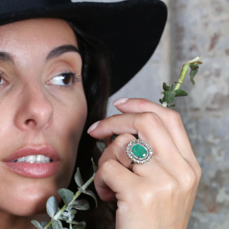 ROSALIE EMERALD & DIAMOND RING