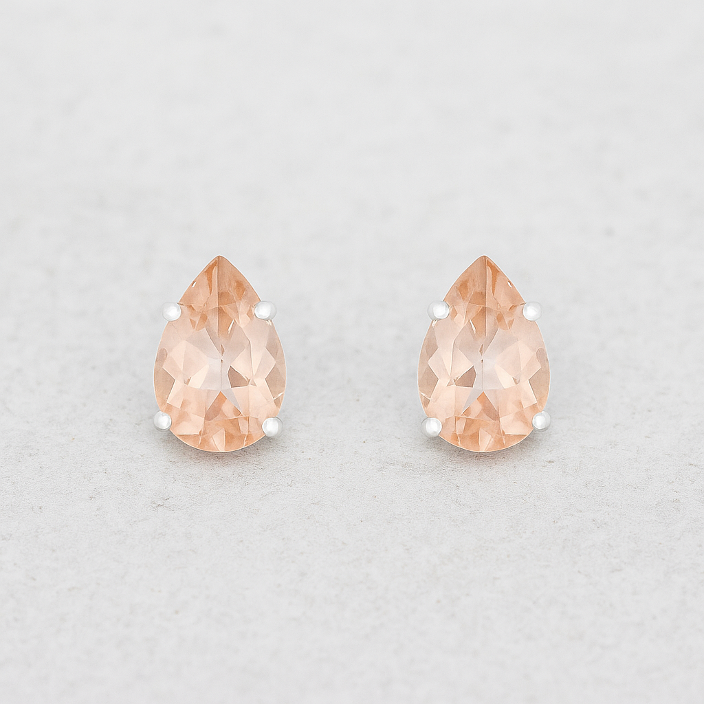 CELESTE SOLO MORGANITE STUDS