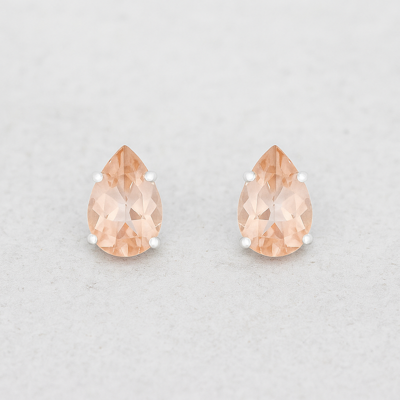 CELESTE SOLO MORGANITE STUDS