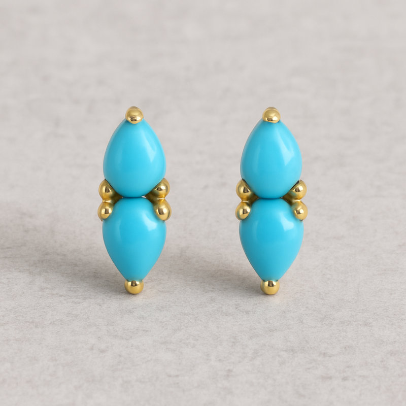 CELESTE DUET TURQUOISE STUDS