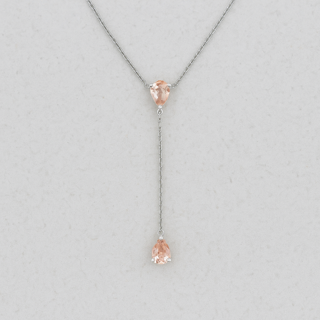 CELESTE CASCADE MORGANITE NECKLACE
