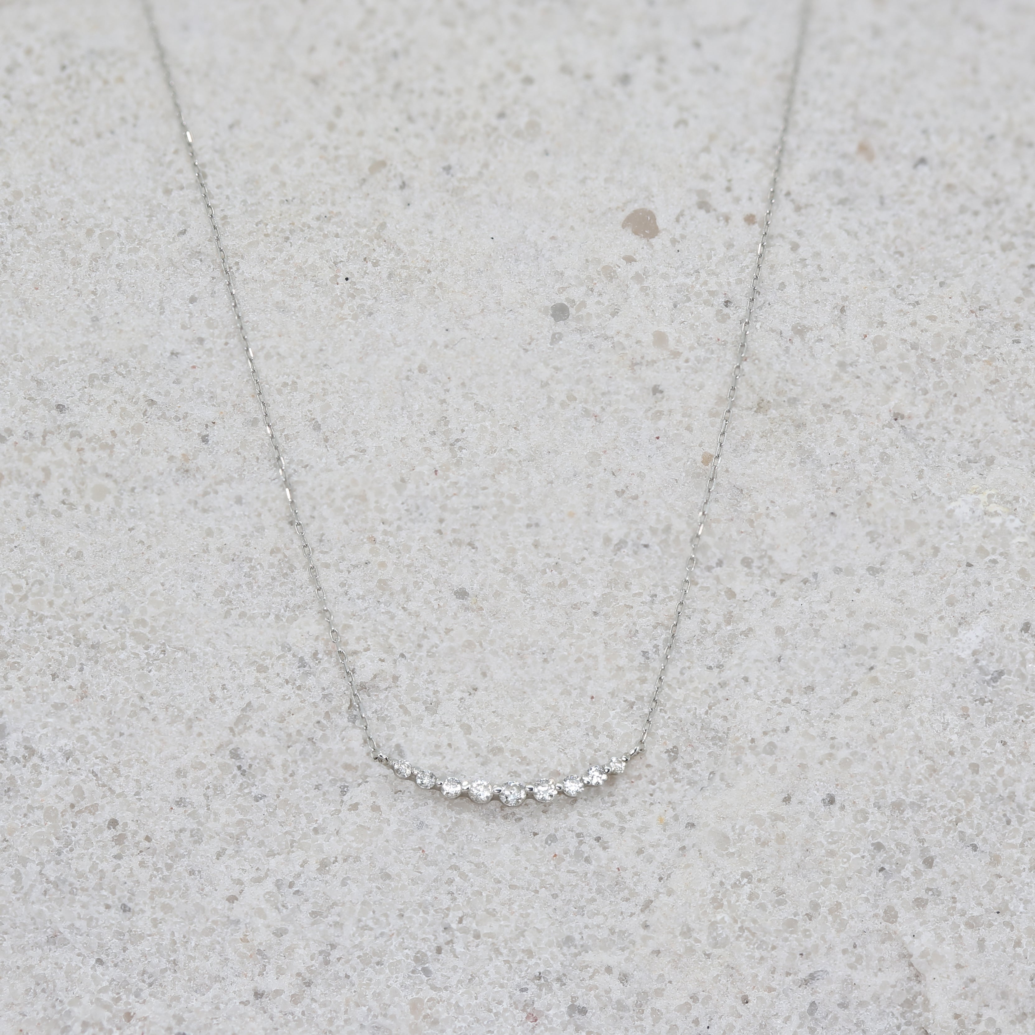 VIVIAN Diamond Curved Bar Necklace