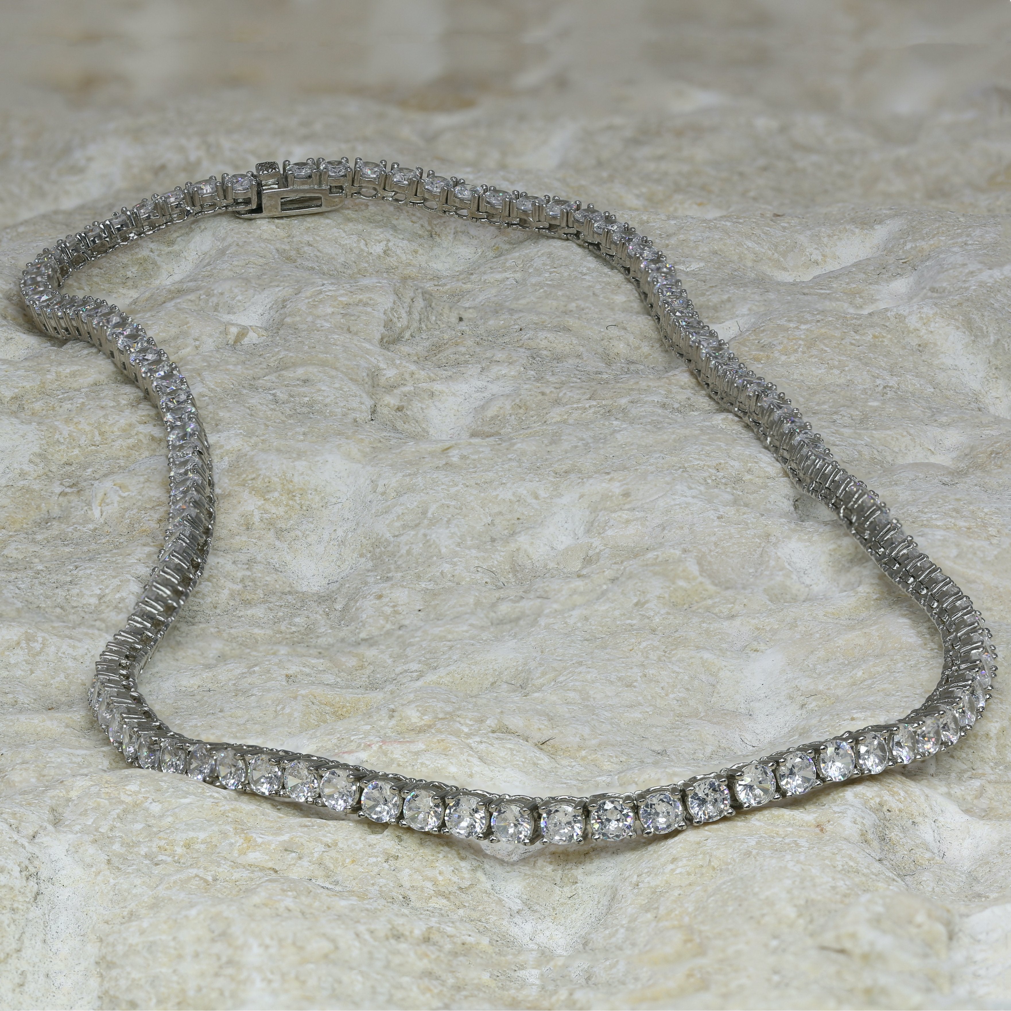 11.00ct Diamond Tennis Necklace 18k White Gold • Bridal • Diamond