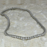 11.00ct Diamond Tennis Necklace 18k White Gold • Bridal • Diamond