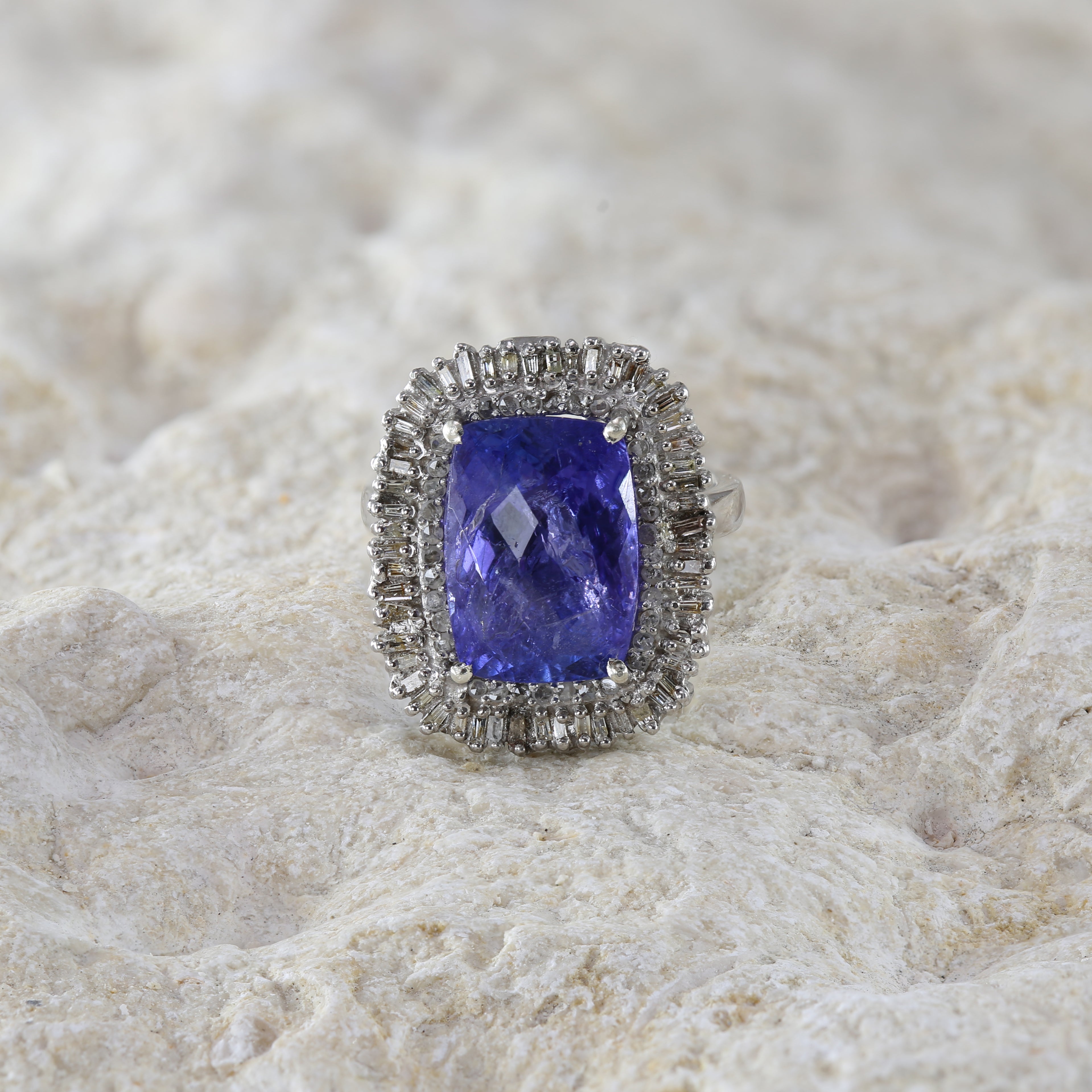 SALIR TANZANITE AND DIAMOND RING