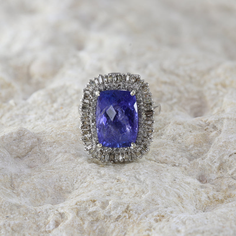 SALIR TANZANITE AND DIAMOND RING