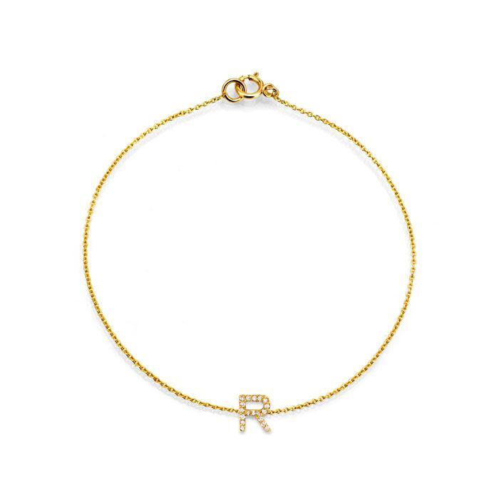 Diamond Initial Bracelets 18k Gold • 18k White Gold • Bracelet • Diamond