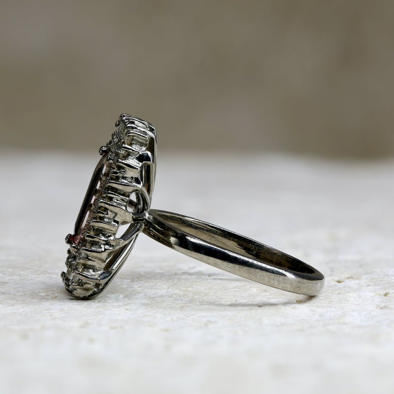 Ellie Tourmaline + Diamond Ring Baguette Diamonds • Blackened Silver • Bridal • Diamond • Diamond Ring