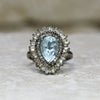 Isla Aquamarine + Diamond Ring • Baguette Diamonds • Blackened Silver • Diamond • Engagement Ring