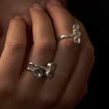 Lila Double Diamond Ring Baguette Diamonds • Blackened Silver • Diamond • Diamond Ring • Engagement