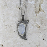 Nicole Diamond Pendant Blackened Silver • Diamond • Diamond Horn Pendant • Necklace • Gemstone