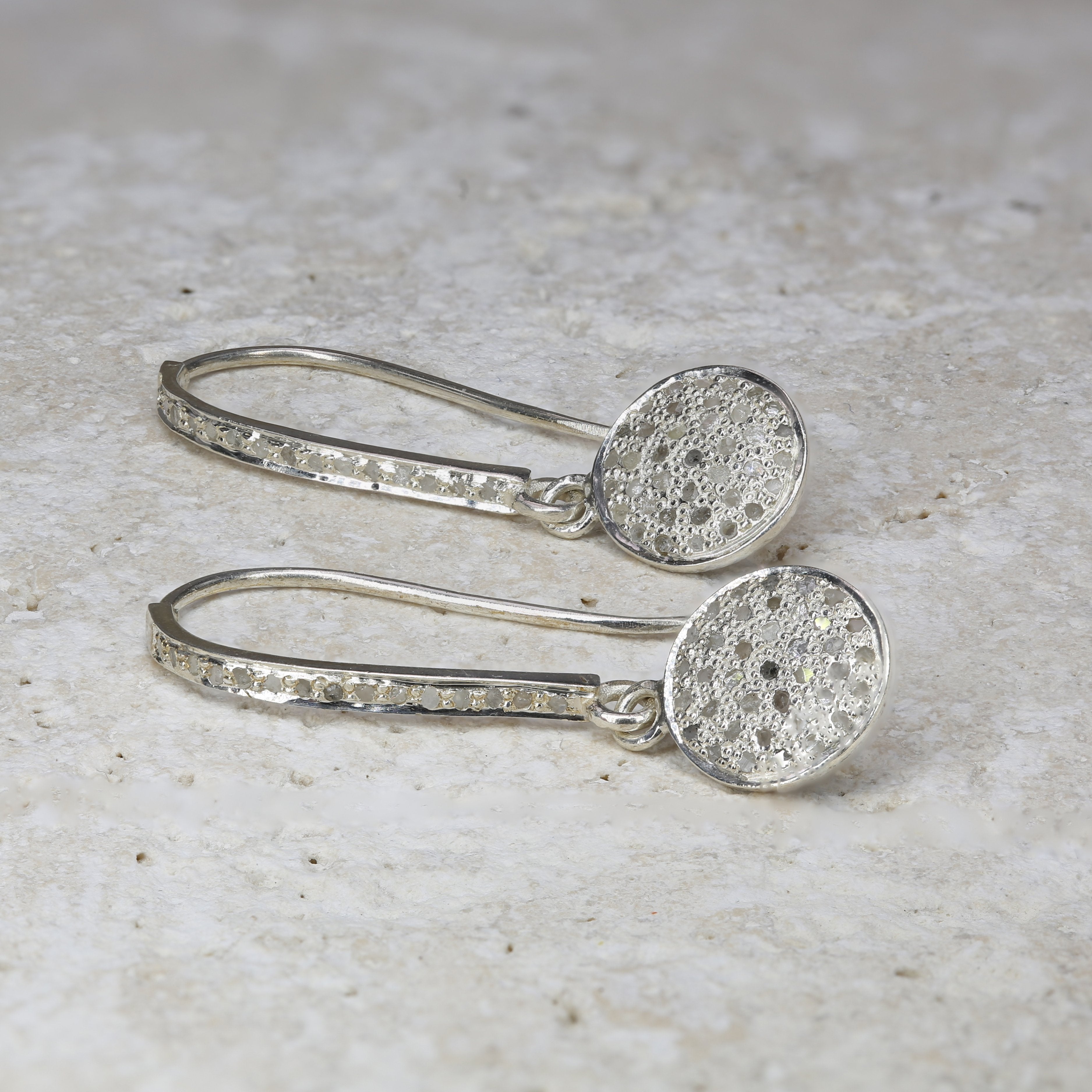 Rocca Silver Diamond Earrings Blackened Silver • Bridal • Bridal Earrings • Diamond • Diamond