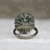 Rosalie Emerald + Diamond Ring Baguette Diamonds • Blackened Silver • Diamond • Diamond Halo Ring